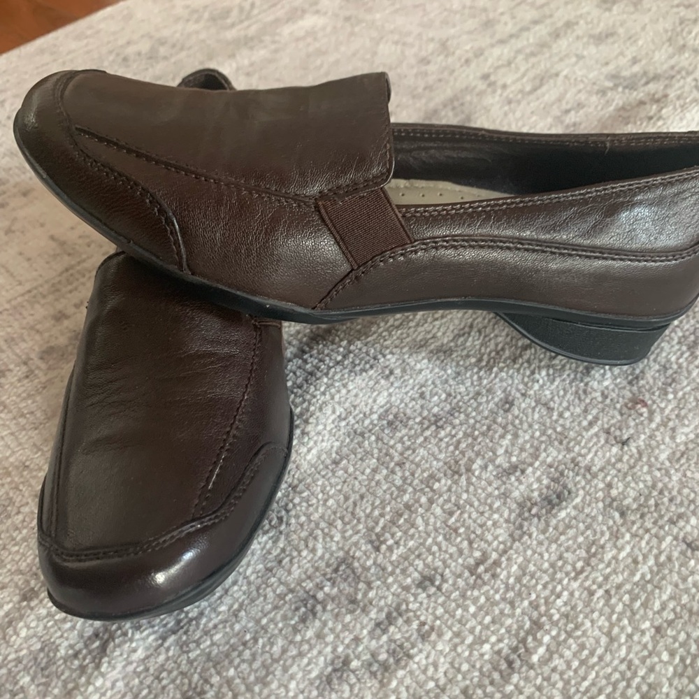 Classic Brown Leather Slip-On Loafers for Women